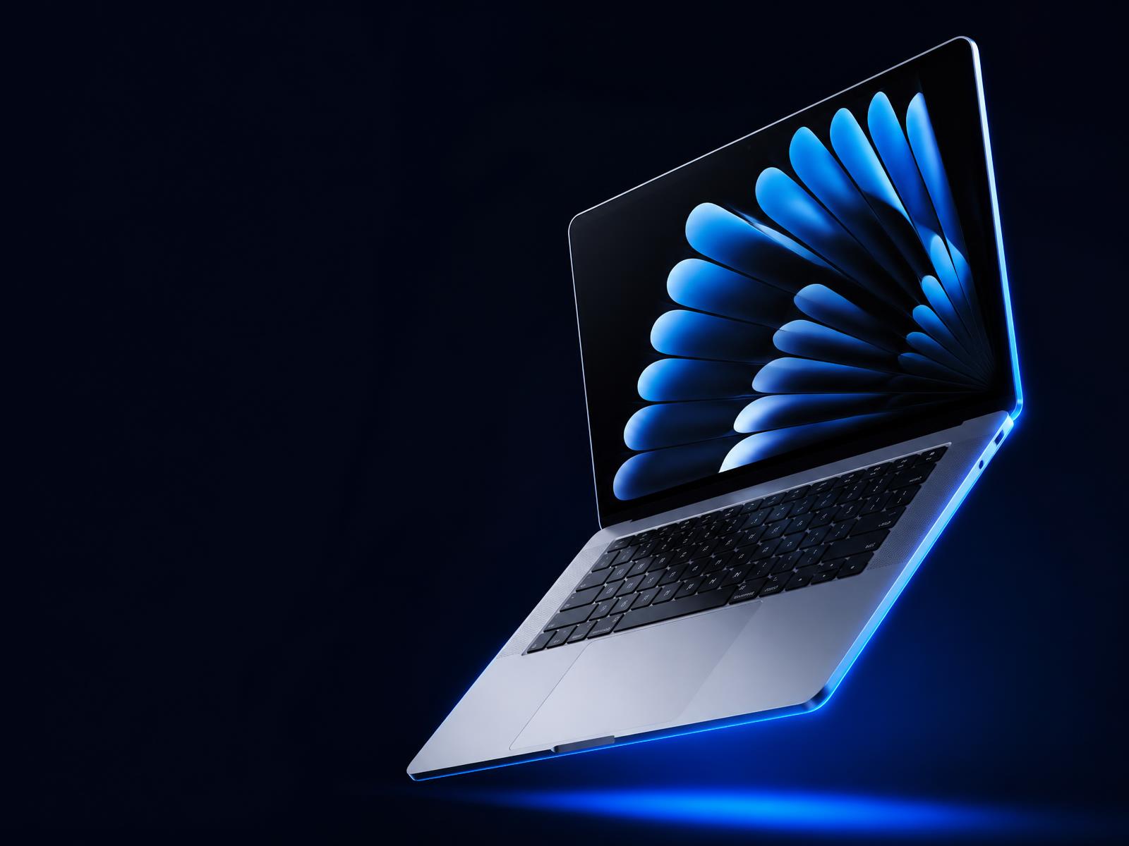 Premium laptop with electric blue accent lighting